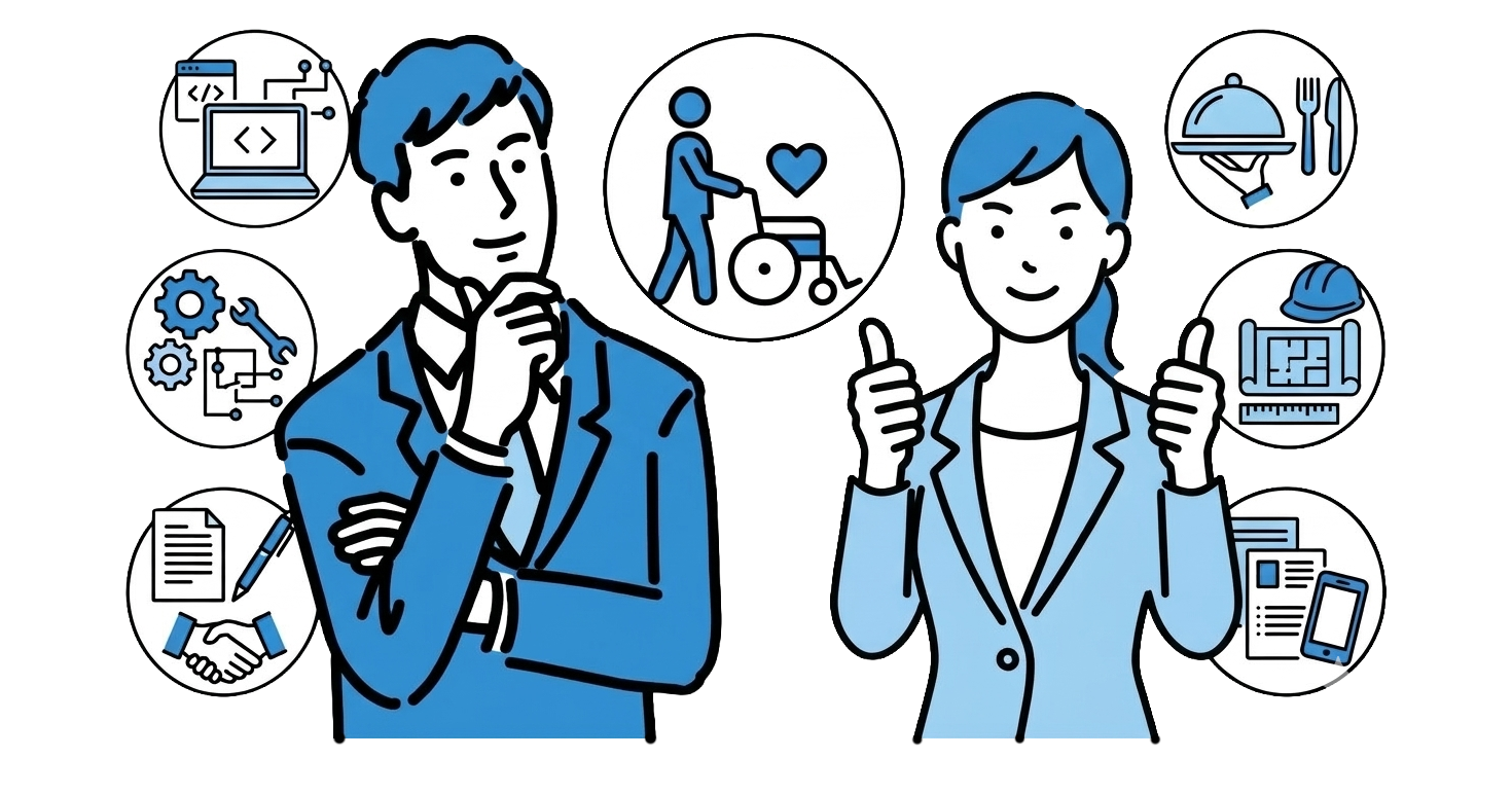 介護を中心に幅広い職種に対応